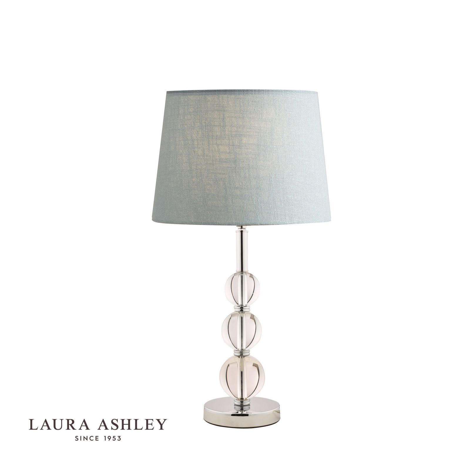 Laura Ashley Selby Polished Nickel, Large Clear Glass Base Table Lamp