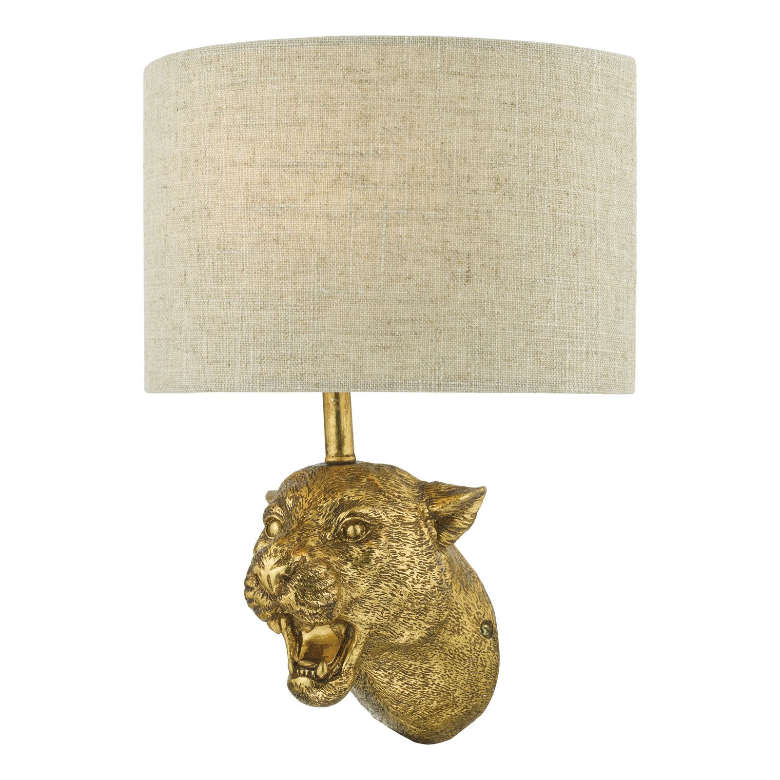 Ruri Leopard Wall Light Gold With Shade