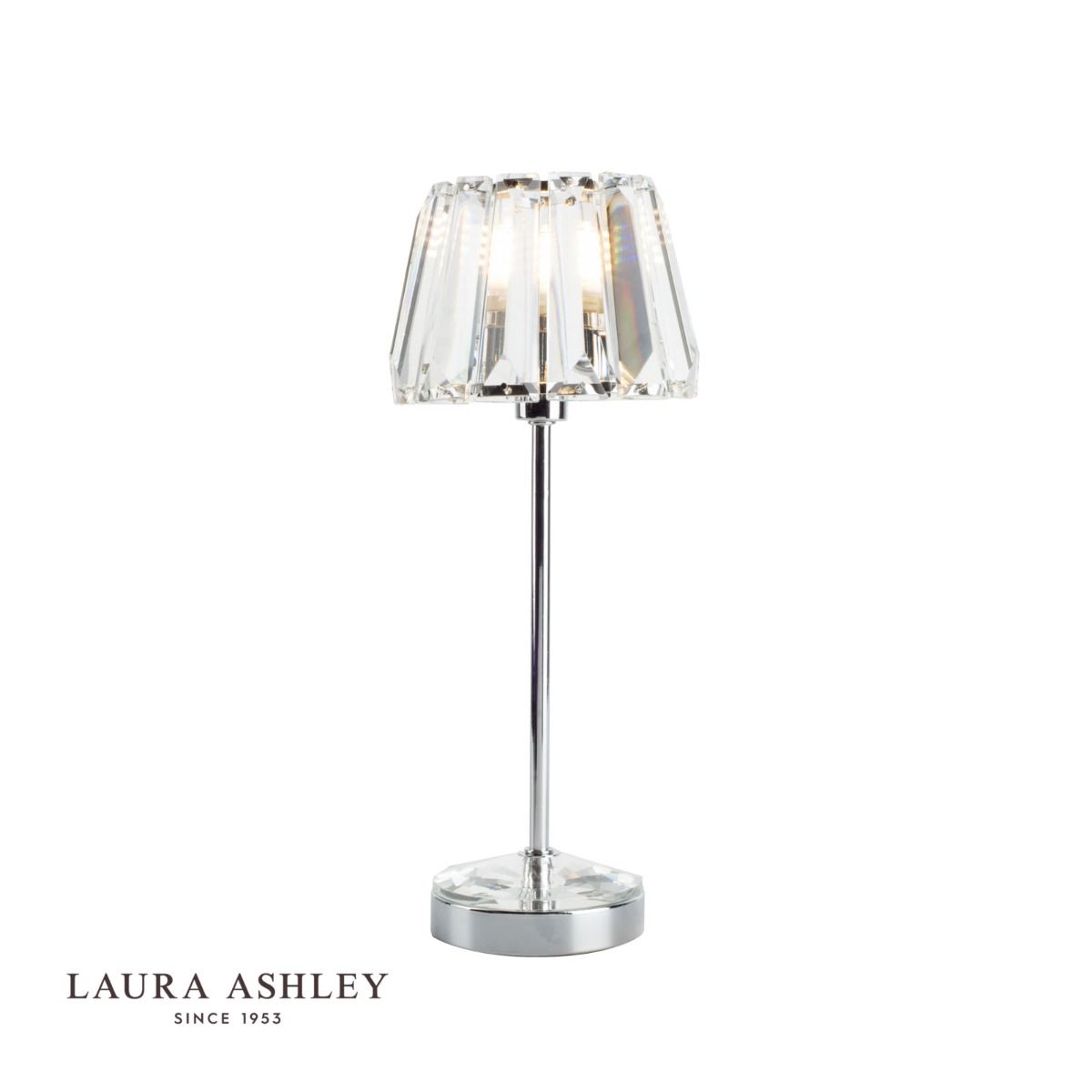 Laura Ashley Capri Small Table Lamp, Table Lamp With Glass Shade Uk