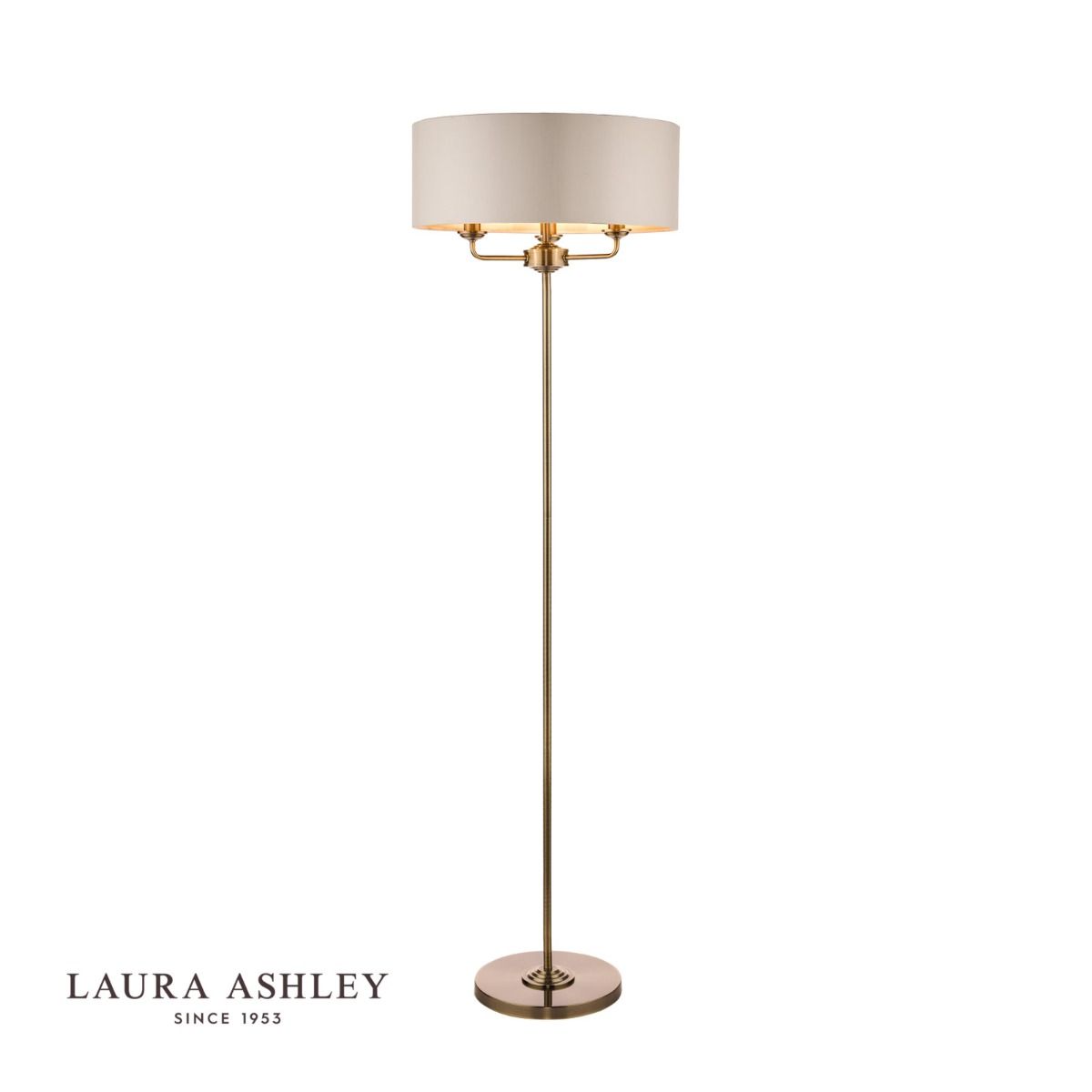 Laura Ashley Soro Antique Brass 3, Antique Gold Floor Lamp