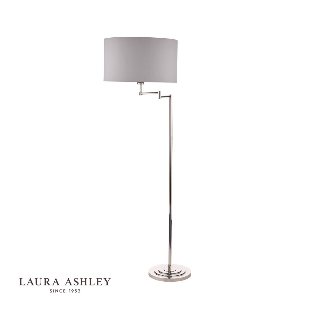 Laura Ashley Marlowe Polished Nickel, Swing Arm Floor Lamp