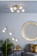 Avari 2 Light Table Lamp Satin Brass and White Frosted Glass