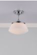 Caden Bathroom Semi Flush Polished Chrome Opal Glass IP44