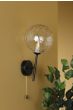 Cohen Wall Light Matt Black With Clear Dimpled Glass