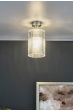 Emerson Semi Flush Antique Chrome Cylinder Ribbed Glass 