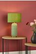 Etzel Table Lamp Green Antique Brass With Shade