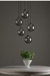 Federico 5 Light Cluster Pendant Matt Black With Smoked Dimpled Glass