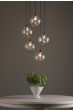 Federico 5 Light Cluster Pendant Matt Black With Clear Dimpled Glass