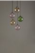 Federico 5 Light Cluster Pendant Matt Black Mixed Coloured Glass 