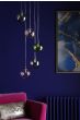 Federico 5 Light Cluster Pendant Polished Chrome Mixed Coloured Glass