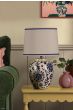 Joules Normanby Table Lamp Blue Ceramic and Antique Brass With Shade