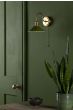 Hadano Wall Light Natural Brass With Olive Green Shade