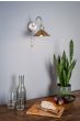 Hadano Wall Light Antique Chrome With Aged Brass Shade