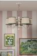 Joules Harewood 5 Light Shadelier Matt Cream and Matt Antique Brass With Shade