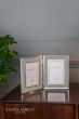 Harrison Double Photo Frame Pale Charcoal Linen 4" x 6"