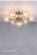 Laura Ashley Atherton 7lt Semi Flush Satin Brass Glass 