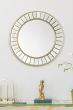 Laura Ashley Clemence Small Round Mirror Gold Leaf 50cm