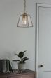Laura Ashley Clayton Pendant Antique Brass Glass 