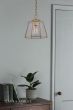 Laura Ashley Clayton Pendant Antique Brass Glass 