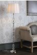 Laura Ashley Bradshaw Floor Lamp Polished Nickel and Ribbed Glass With Shade