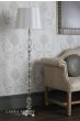 Laura Ashley Bradshaw Floor Lamp Polished Nickel and Ribbed Glass With Shade