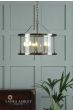 Laura Ashley Harrington 5 Light Pendant Antique Brass & Glass