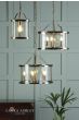 Laura Ashley Harrington 5 Light Pendant Antique Brass & Glass