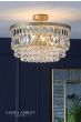 Laura Ashley Rhosill 3 Light Semi-Flush Crystal and Matt Antique Brass