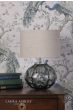Laura Ashley Elderdale Table Lamp Smoked Glass & Polished Chrome With Shade