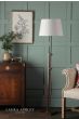 Laura Ashley Burdale Adjustable Floor Lamp Dark Wood & Industrial Brass Base Only