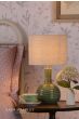 Laura Ashley Padley Table Lamp Green Ceramic & Antique Brass With Shade