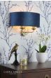 Laura Ashley Sorrento 2 Light Wall Light Matt Antique Brass & Blue Shade