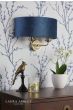 Laura Ashley Sorrento 2 Light Wall Light Matt Antique Brass & Blue Shade