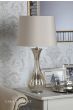Laura Ashley Nevern Table Lamp Champagne Glass & Polished Chrome With Shade