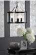 Laura Ashley Harrington 3 Light Pendant Matt Black and Glass