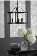 Laura Ashley Harrington 3 Light Pendant Matt Black and Glass