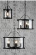 Laura Ashley Harrington 3 Light Pendant Matt Black and Glass