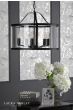 Laura Ashley Harrington 5 Light Pendant Matt Black and Glass