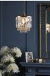 Laura Ashley Rhosill Easy Fit Pendant Crystal and Matt Antique Brass