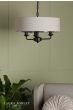 Laura Ashley Sorrento 3 Light Shadelier Matt Black and Natural With Shade