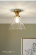 Laura Ashley Isaac Semi-Flush Antique Brass and Glass