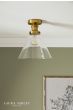 Laura Ashley Isaac Semi-Flush Antique Brass and Glass
