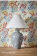 Laura Ashley Pussywillow Table Lamp Grey Ceramic and Polished Nickel With Shade