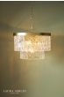 Laura Ashley Durnsford 4 Light Pendant Matt Antique Brass and Textured Glass