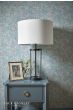 Laura Ashley Harrington Large Table Lamp Matt Black and Glass With Shade