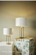 Laura Ashley Harrington Small Table Lamp Antique Brass and Glass With Shade