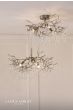 Laura Ashley Willow 3 Light Semi-Flush Satin Pewter and Crystal