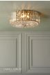 Laura Ashley Fernhurst Large 3 Light Flush Crystal and Antique Brass