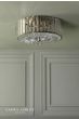 Laura Ashley Fernhurst Large 3 Light Flush Crystal and Antique Brass