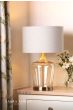 Laura Ashley Ockley Touch Table Lamp Antique Brass and Champagne Glass With Shade